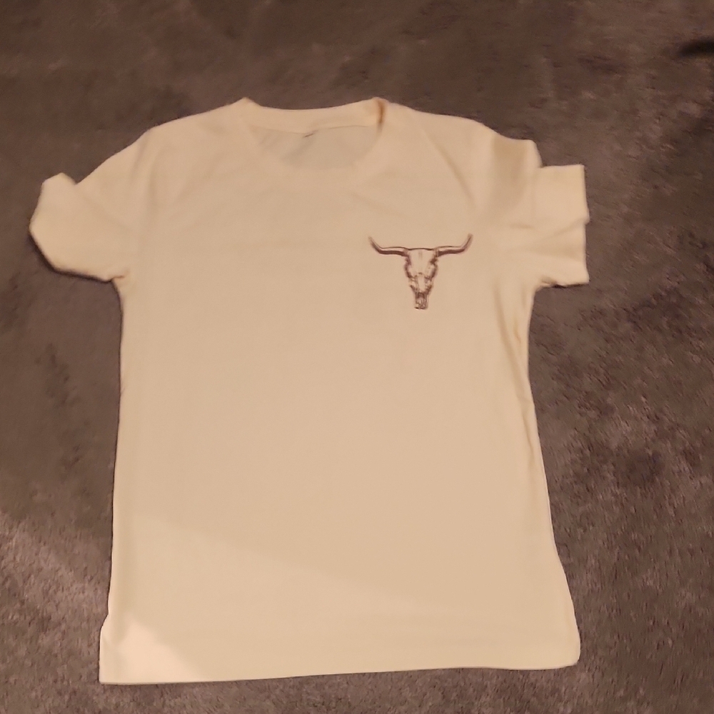 Cream T-Shirt with Bull Design